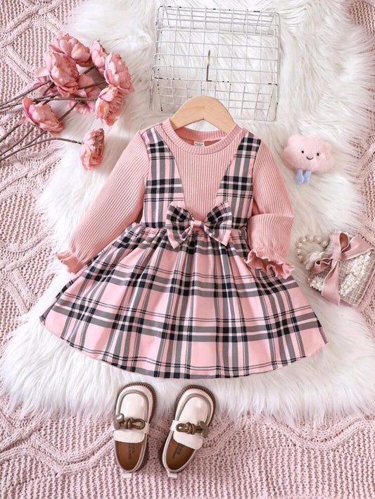 Vestido Rosado a Cuadros