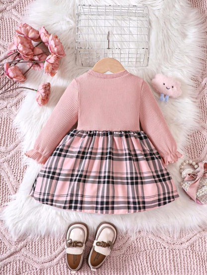 Vestido Rosado a Cuadros