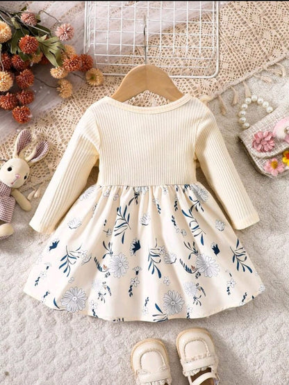 Vestido Manga larga con Estampado Floral