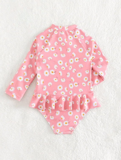 Traje de Baño Rosado Estampado Floral